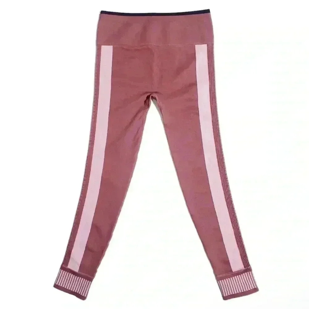 FABLETICS MAUVE PINK/striped leggings - Picture 2 of 6